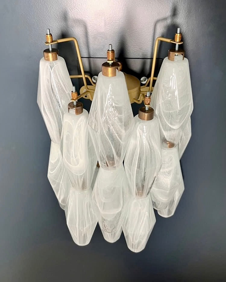 Murano wall lamp | Poliedri | White alabaster