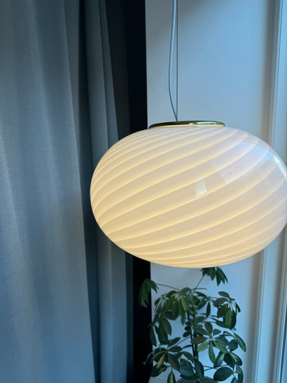 Classic white vintage Murano pendant lamp, 40 cm