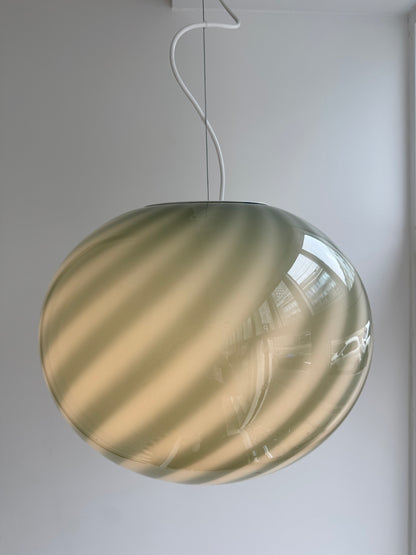 Mørkegrøn oval Murano pendel, 40 cm