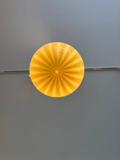 Gul stribet candy Murano pendel, 30 cm