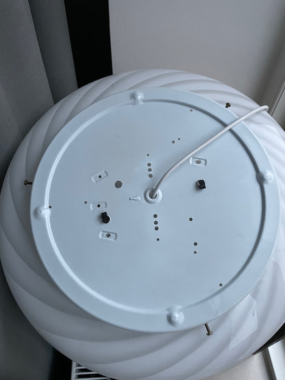 Vintage Murano ceiling lamp in white classic swirl, 47 cm