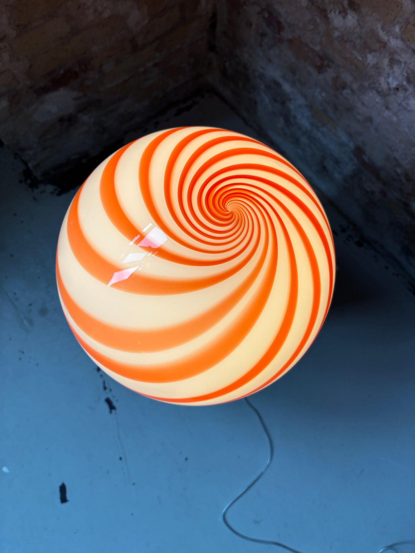 Rød candy murano bordlampe, 30 cm