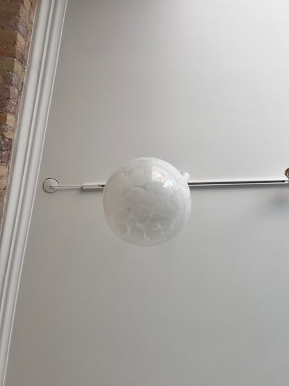 White 'Moon' Murano pendant lamp, 20 cm