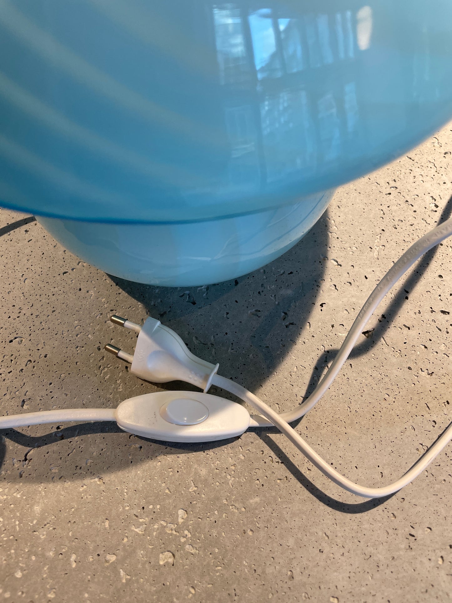 Light blue vintage Murano mushroom, 27 cm