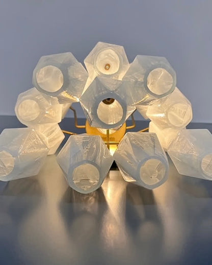 Murano wall lamp | Poliedri | White alabaster