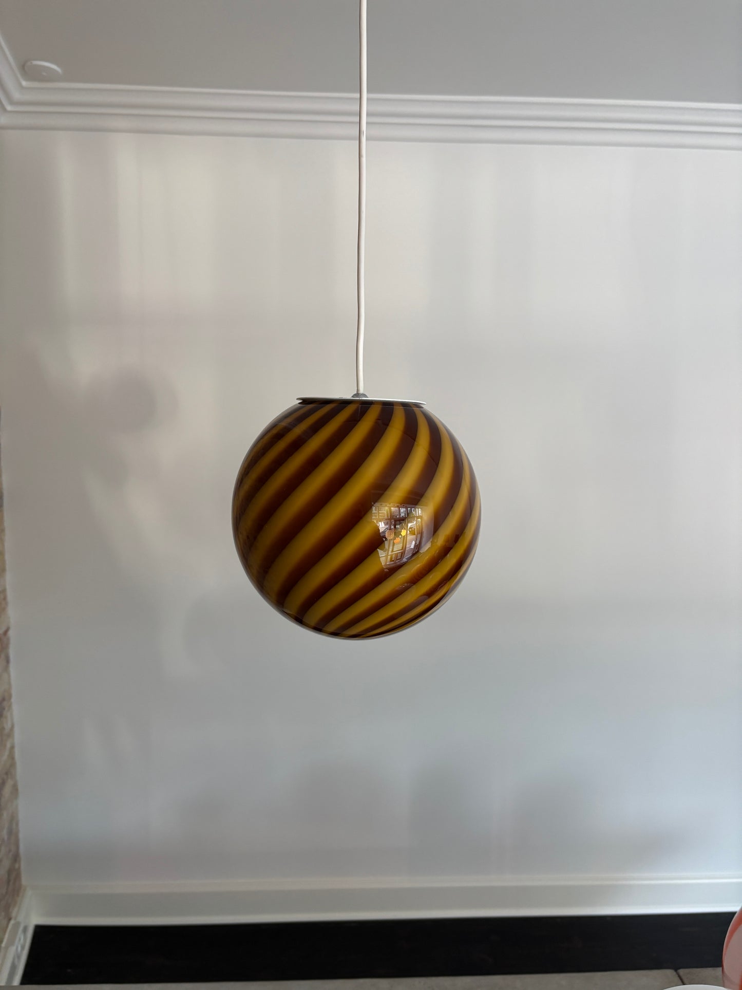 Amber/dark yellow Murano pendant light, 20 cm