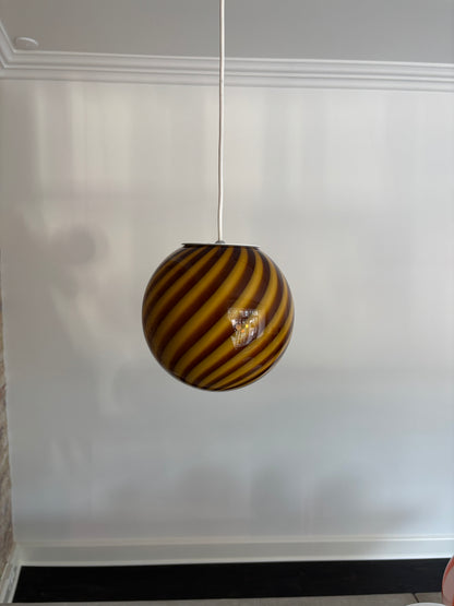 Amber/dark yellow Murano pendant light, 20 cm
