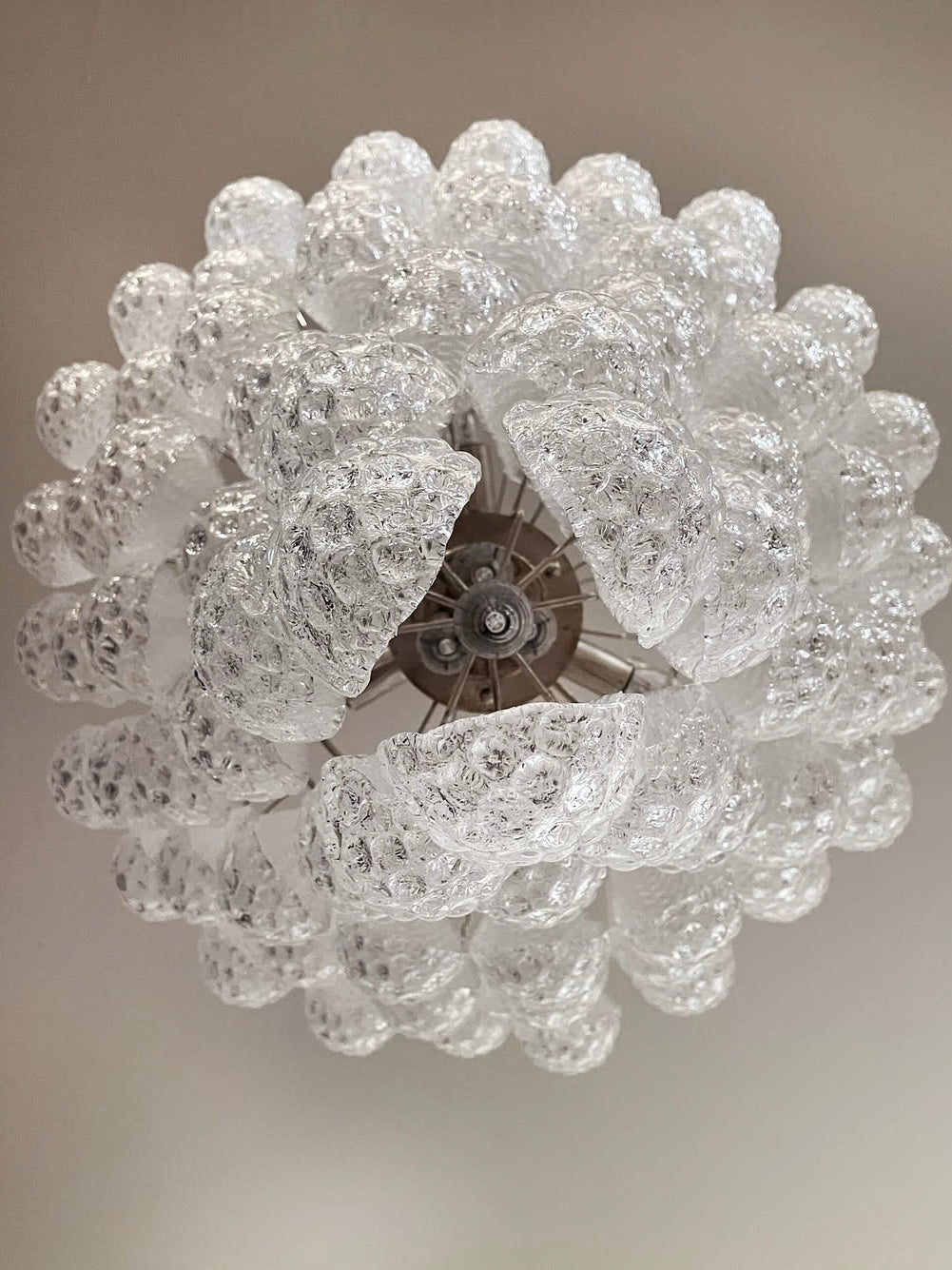 Murano lysekrone | Dråber | 75 glas | Hvid/klar