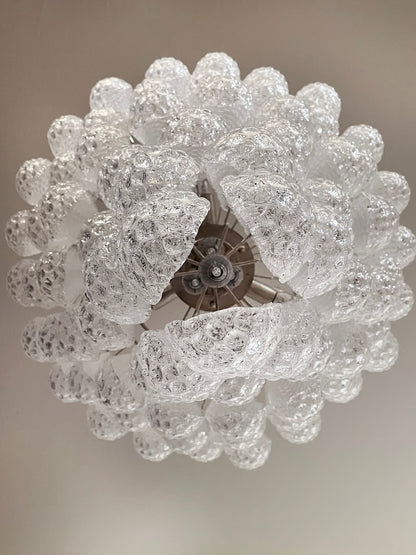 Murano lysekrone | Dråber | 75 glas | Hvid/klar