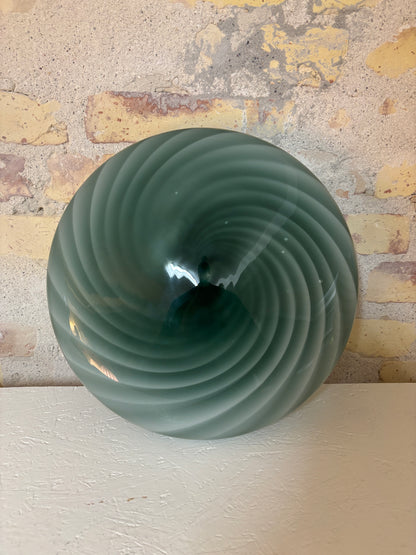 Dark green Murano flush mount, 30 cm