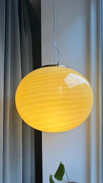 Murano pendant in yellow swirl, 40 cm