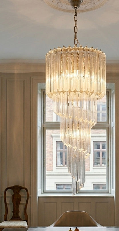 Murano Chandelier | Prisms | 86 Glasses | Clear Glass