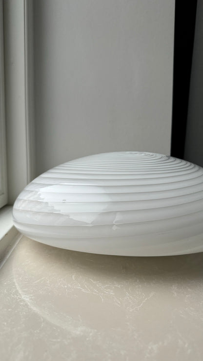 Murano ceiling lamp in classic white swirl, 38cm
