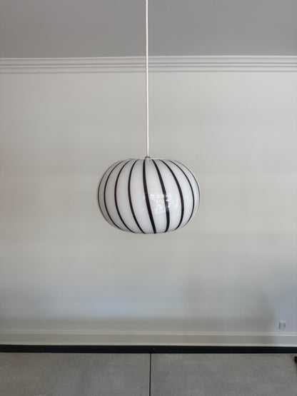Blueberry candy Murano oval pendel, 28 cm