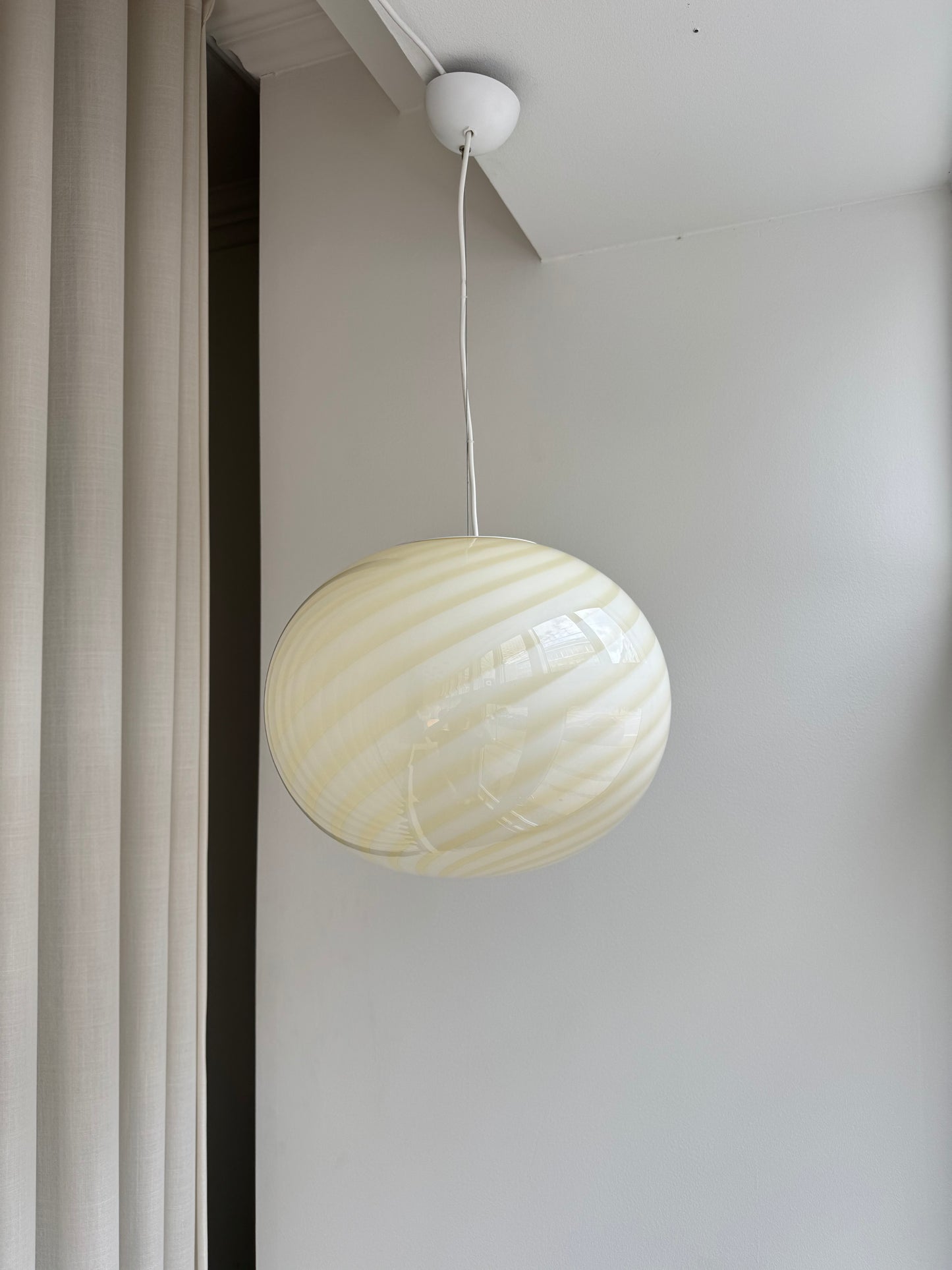 Oval lysegul Murano pendel, 40 cm