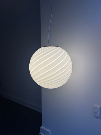 Classic white murano pendant lamp, 40 cm