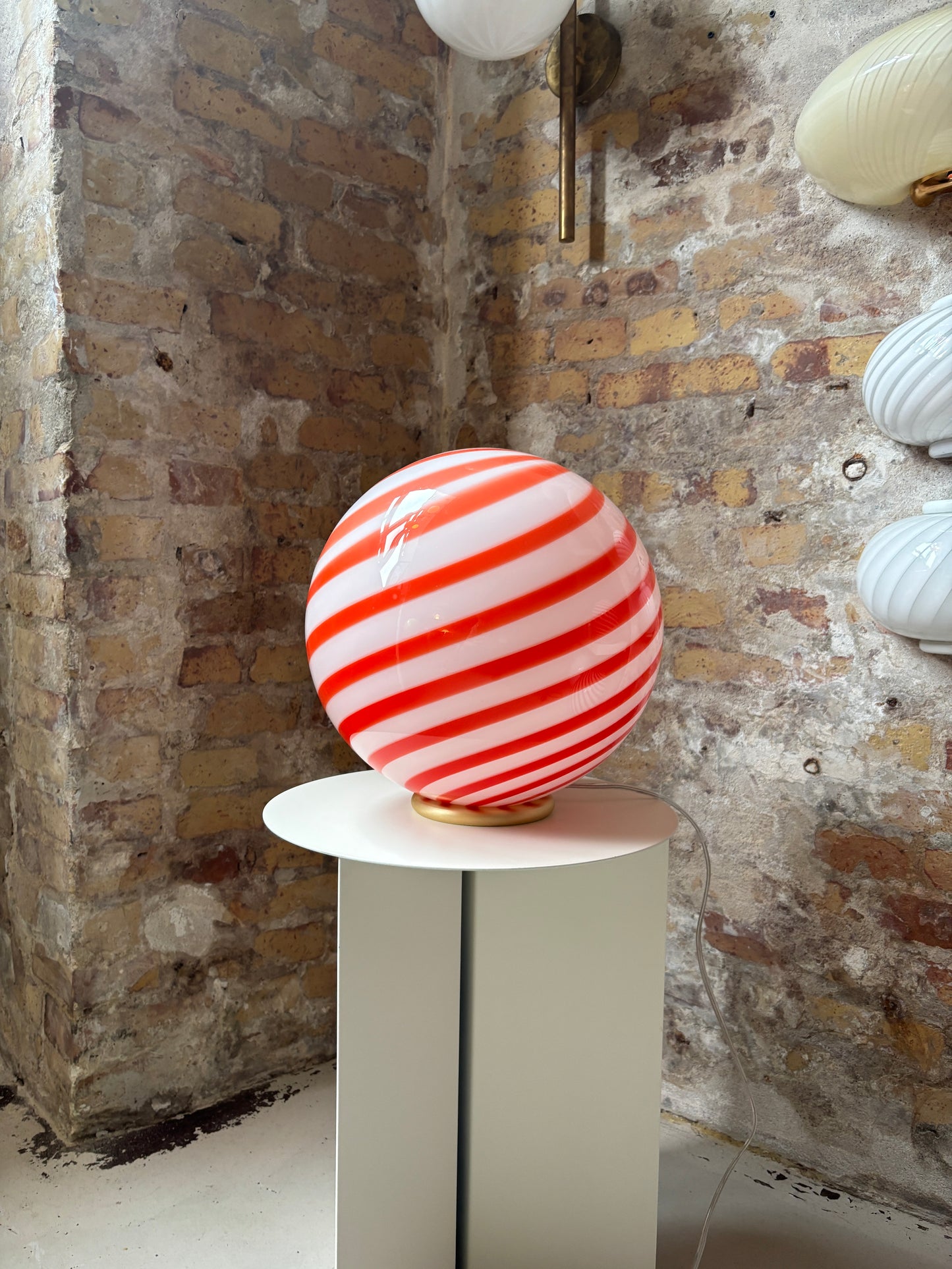 Rød candy murano bordlampe, 30 cm