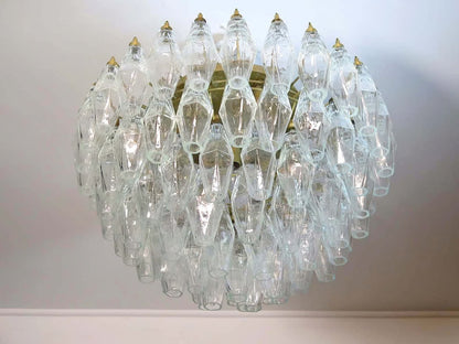 Murano Chandelier | Poliedri | 84 Glasses | Clear Glass