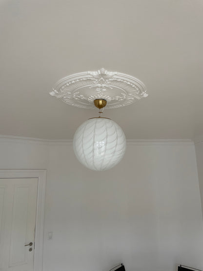 Hvid Murano peacock loftlampe, 40 cm