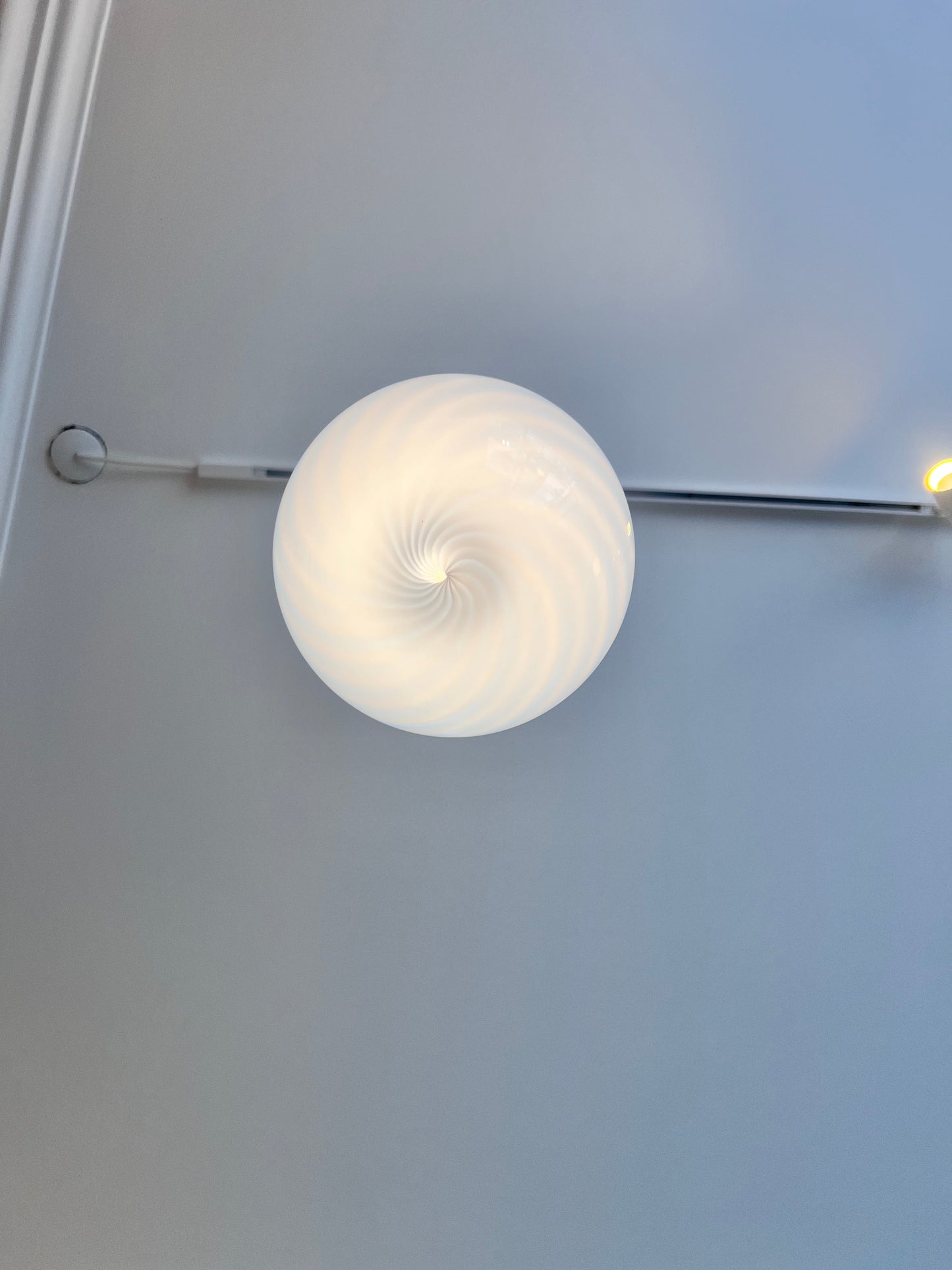 Blue swirl Murano pendant lamp, 20 cm