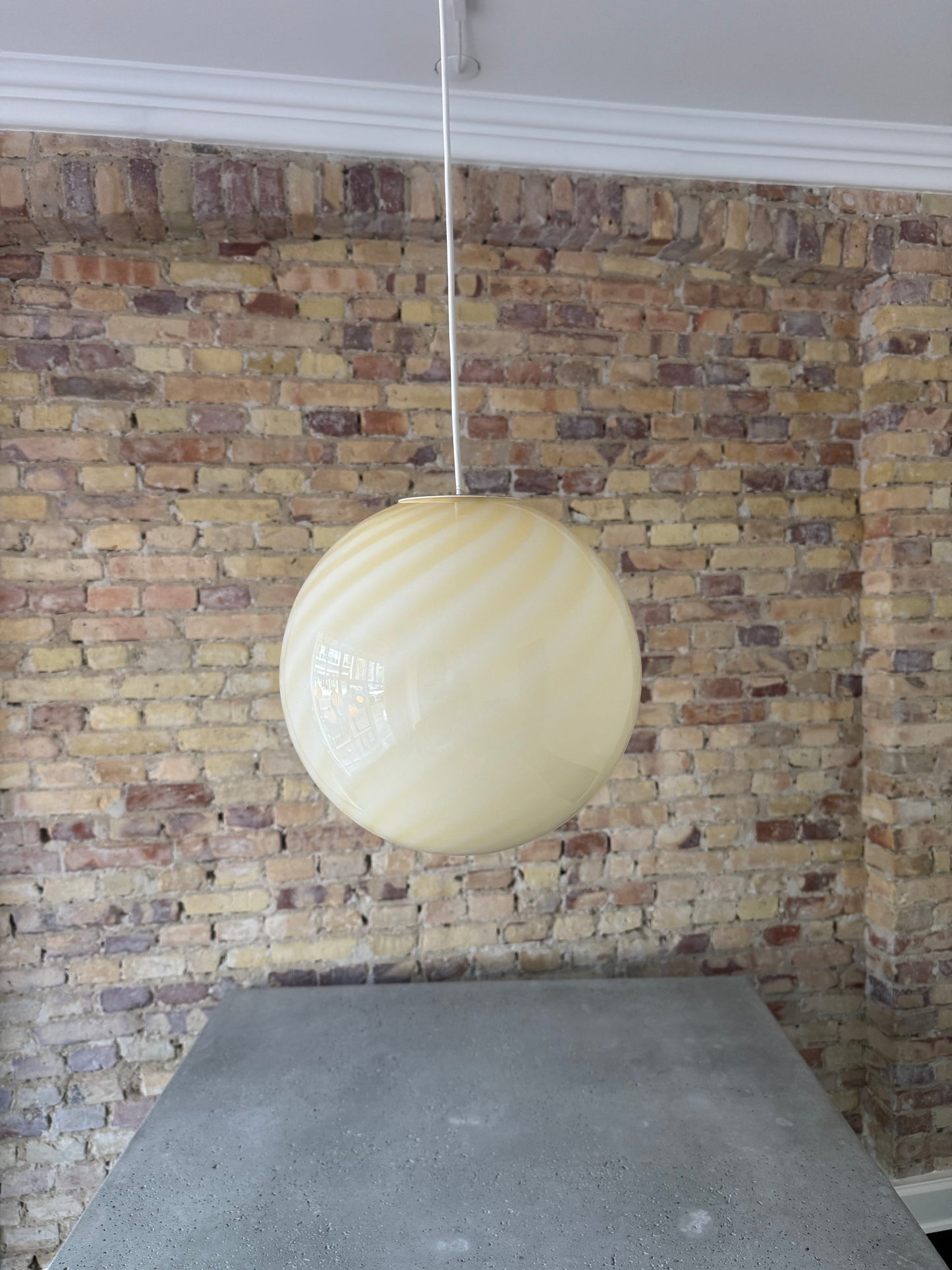 Gul candy Murano pendel, 30 cm