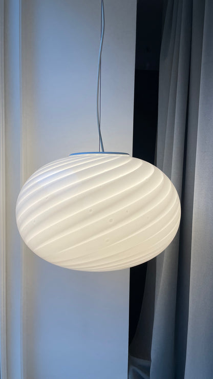 Murano pendant in white classic swirl, 40 cm