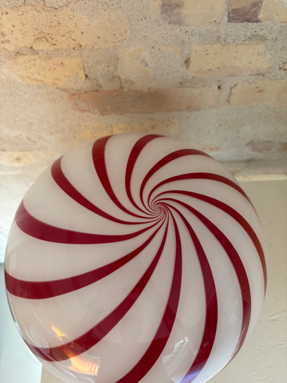 Red cherry Murano swirl pendant, 30 cm - 2nd sort