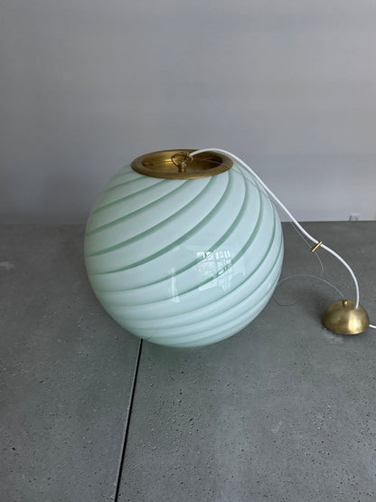 Large ceiling lamp with green swirl, 40 cm