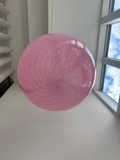 Lyserød Murano candy pendel, 40 cm