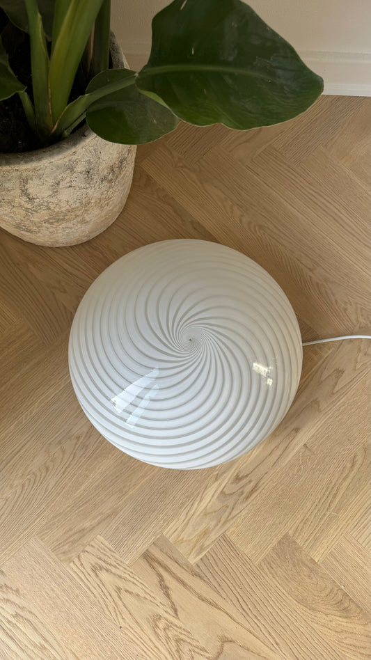 Murano plafond i klassisk hvid swirl, 39 cm