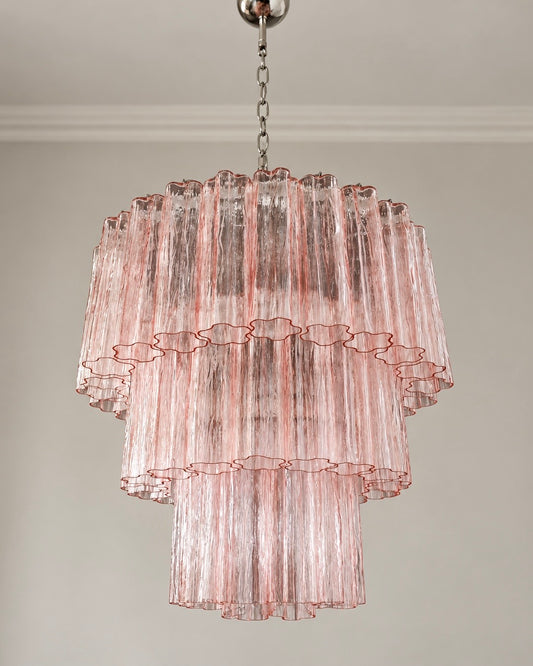 Murano chandelier | Tubes | 52 glass | Pink/rose