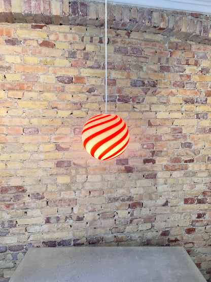 Red swirl Murano pendant lamp, 20 cm