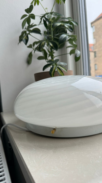 Murano ceiling lamp in classic white swirl, 30 cm