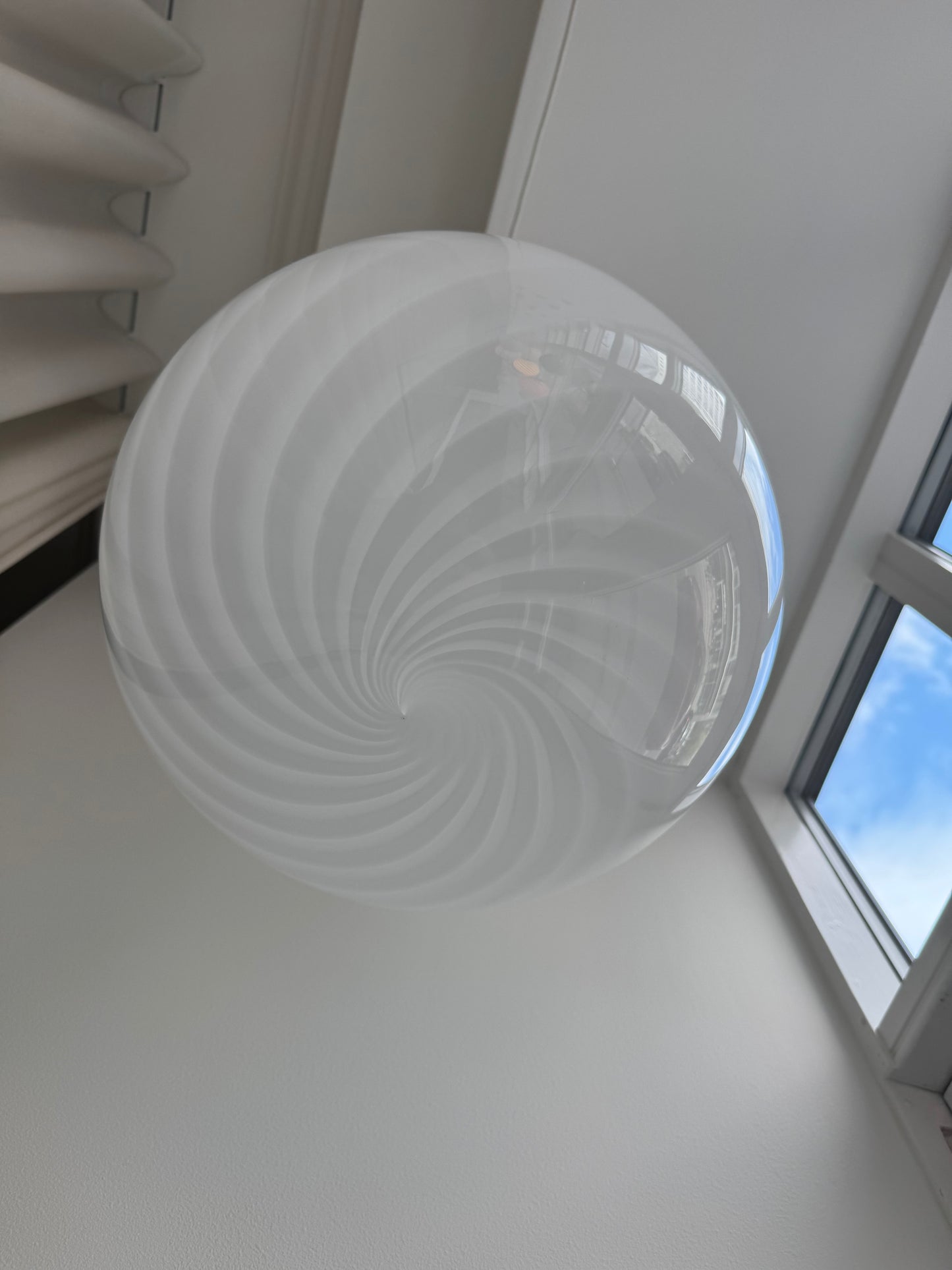 Klassisk hvid Murano pendel, 40 cm