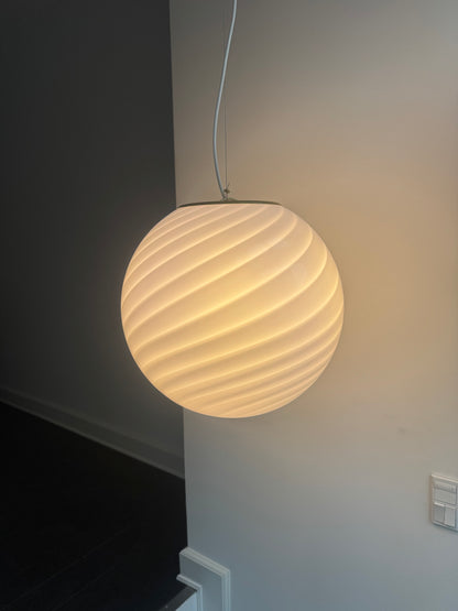 Large ceiling lamp with purple swirl, 40 cm