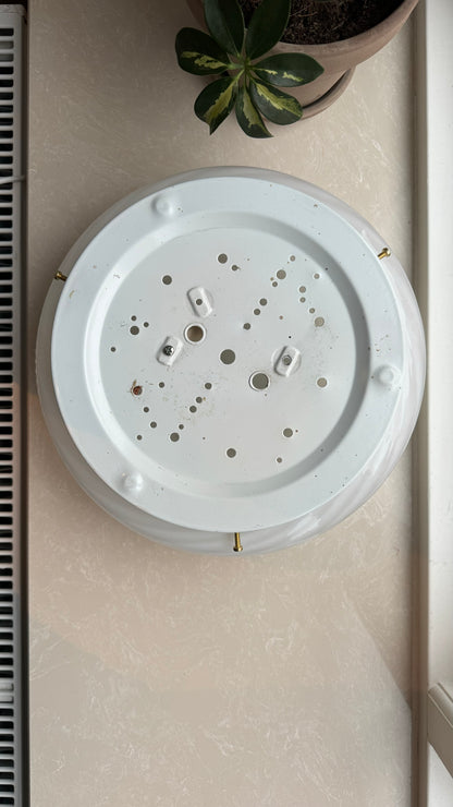 Murano ceiling lamp in classic white swirl, 30 cm