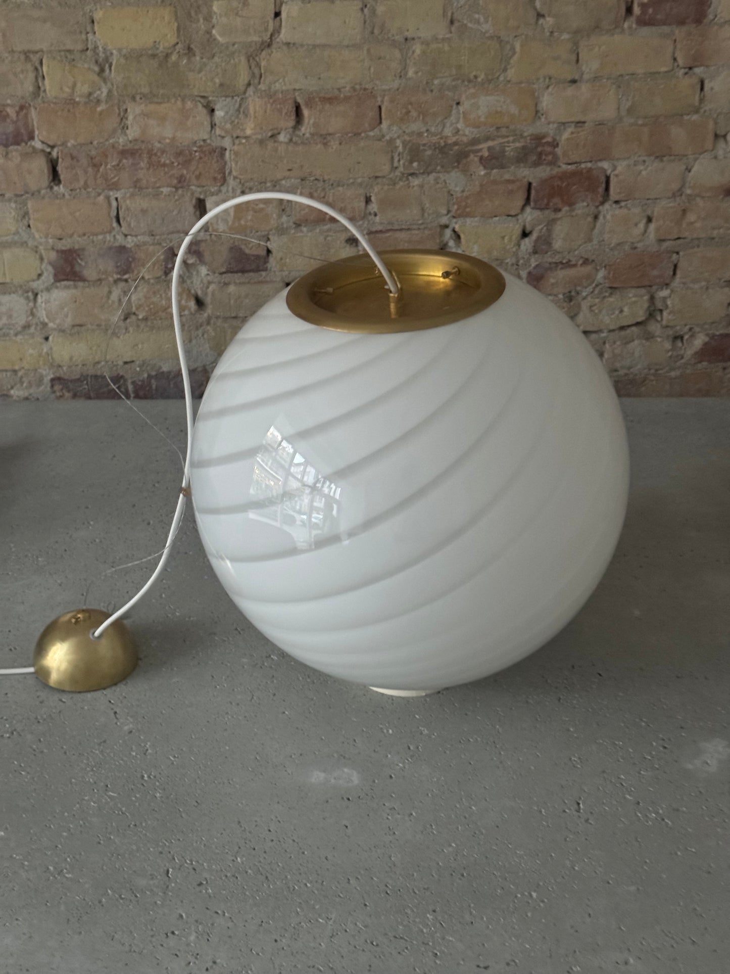 Classic white murano pendant lamp, 40 cm