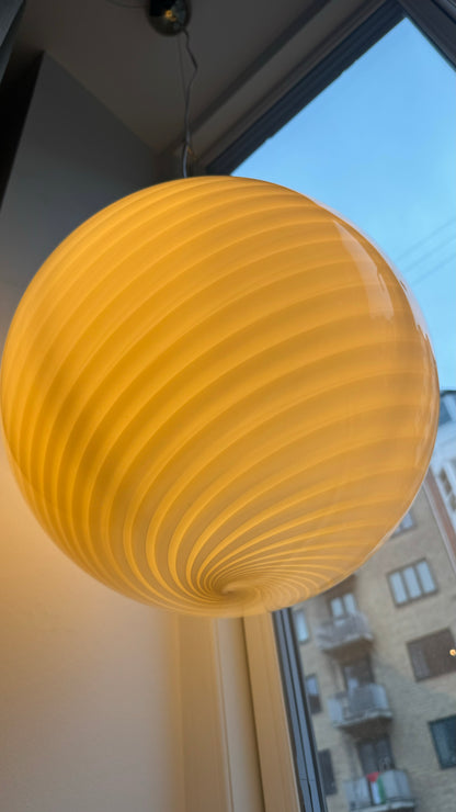 Murano yellow round pendant, 40 cm