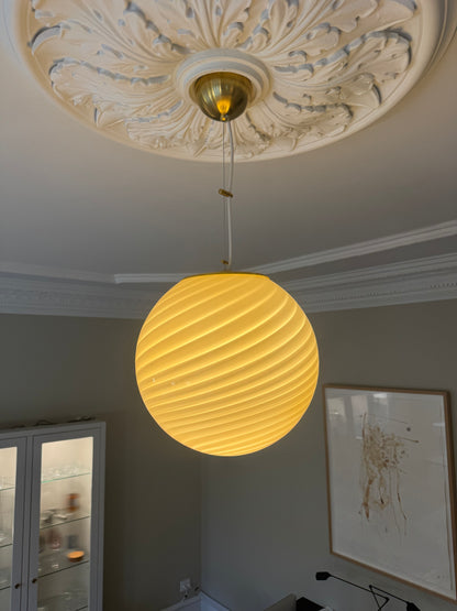 Light yellow Murano swirl ceiling lamp, 30 cm