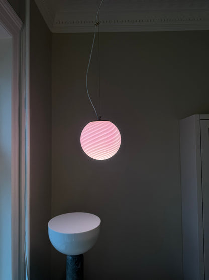 Pink Murano pendant with classic swirl, 20 cm