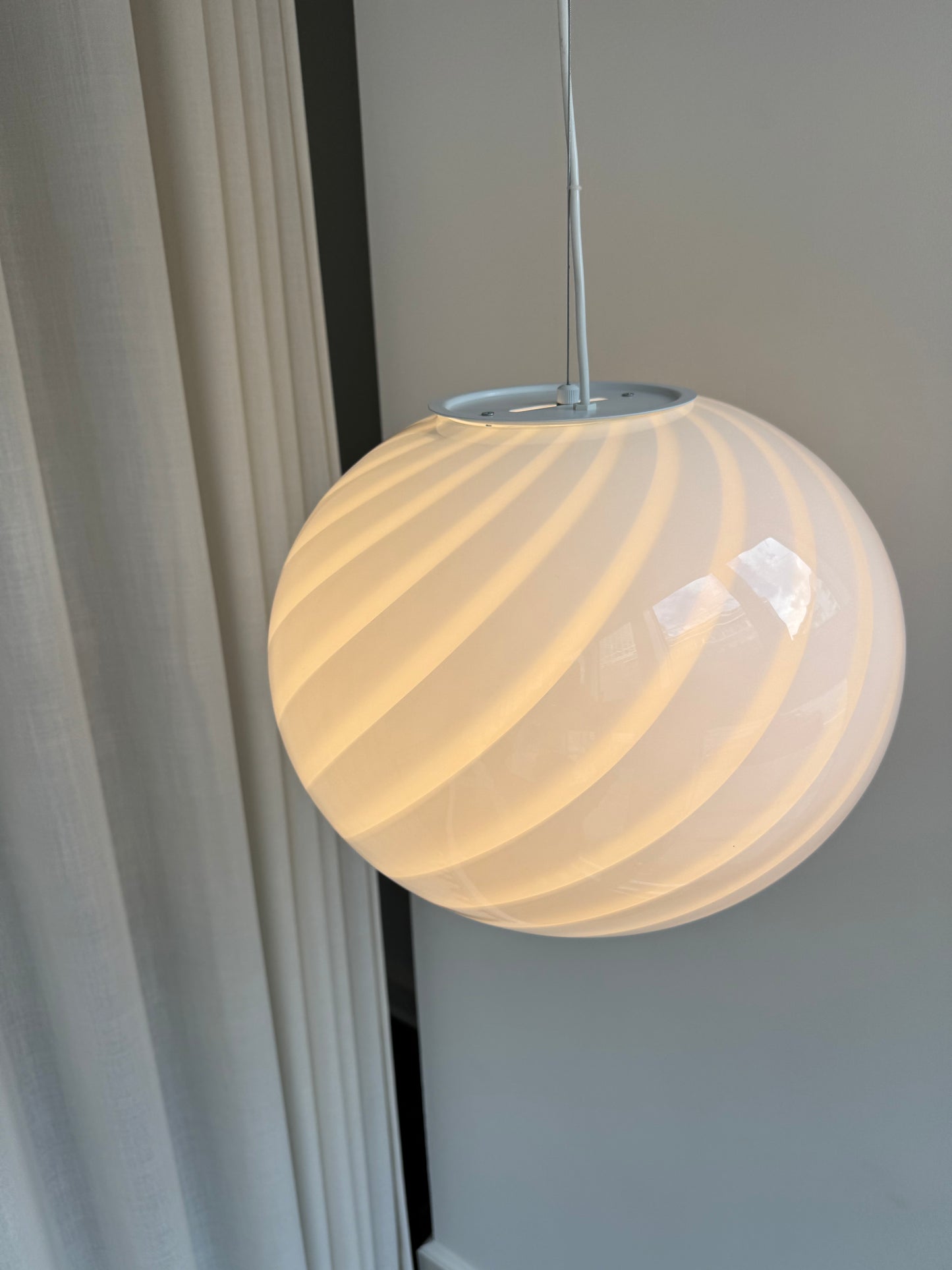 Klassisk hvid Murano pendel, 40 cm