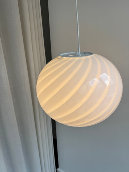 Klassisk hvid Murano pendel, 40 cm