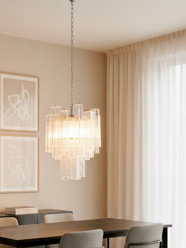 Murano lysekrone | Tuber | 30 glas | Klart glas