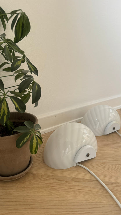 White vintage Murano shell wall lamp