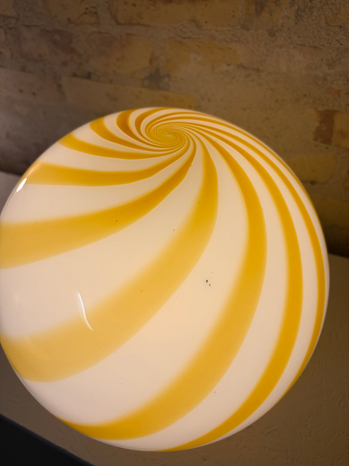 Murano candy loftlampe med gul swirl, 30 cm - 2. sortering
