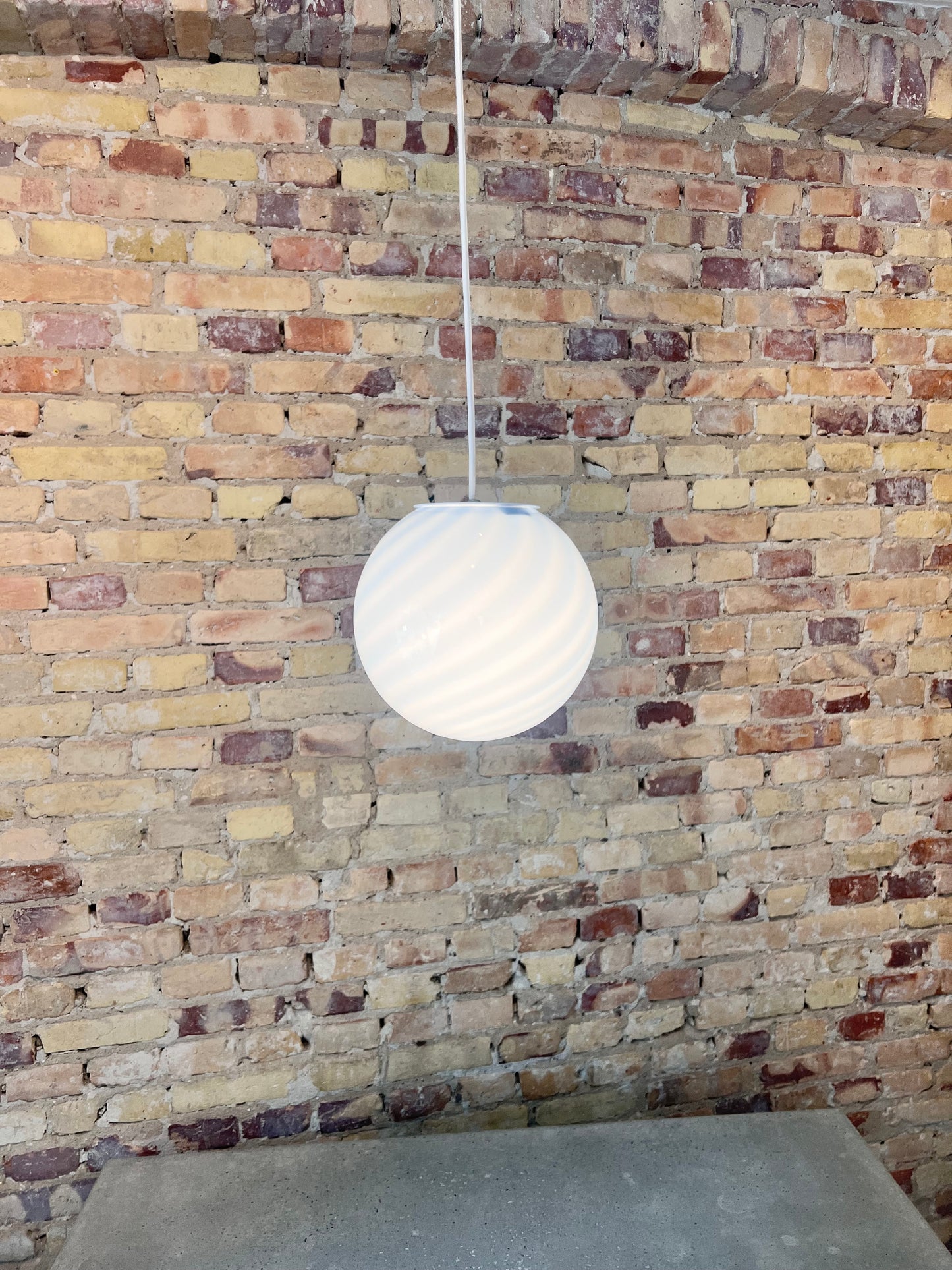 Blue swirl Murano pendant lamp, 20 cm