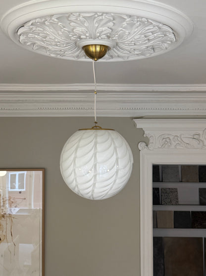 Hvid Murano peacock loftlampe, 30 cm