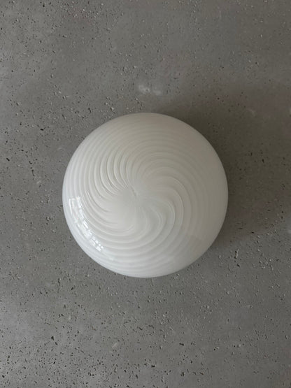 Classic white vintage Murano flush mount, 30 cm