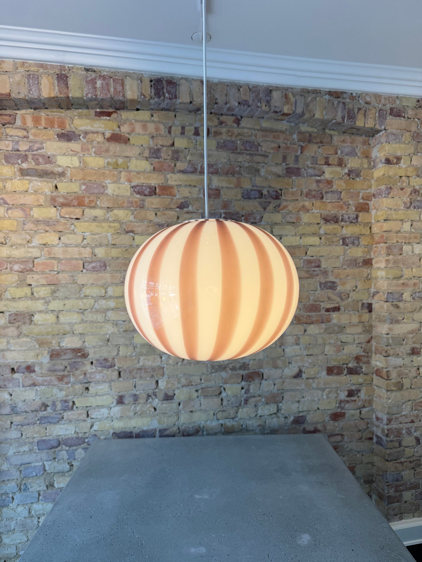 Lavendel candy Murano oval pendel, 33 cm