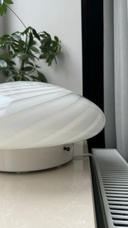 Murano ceiling lamp in classic white swirl, 35cm